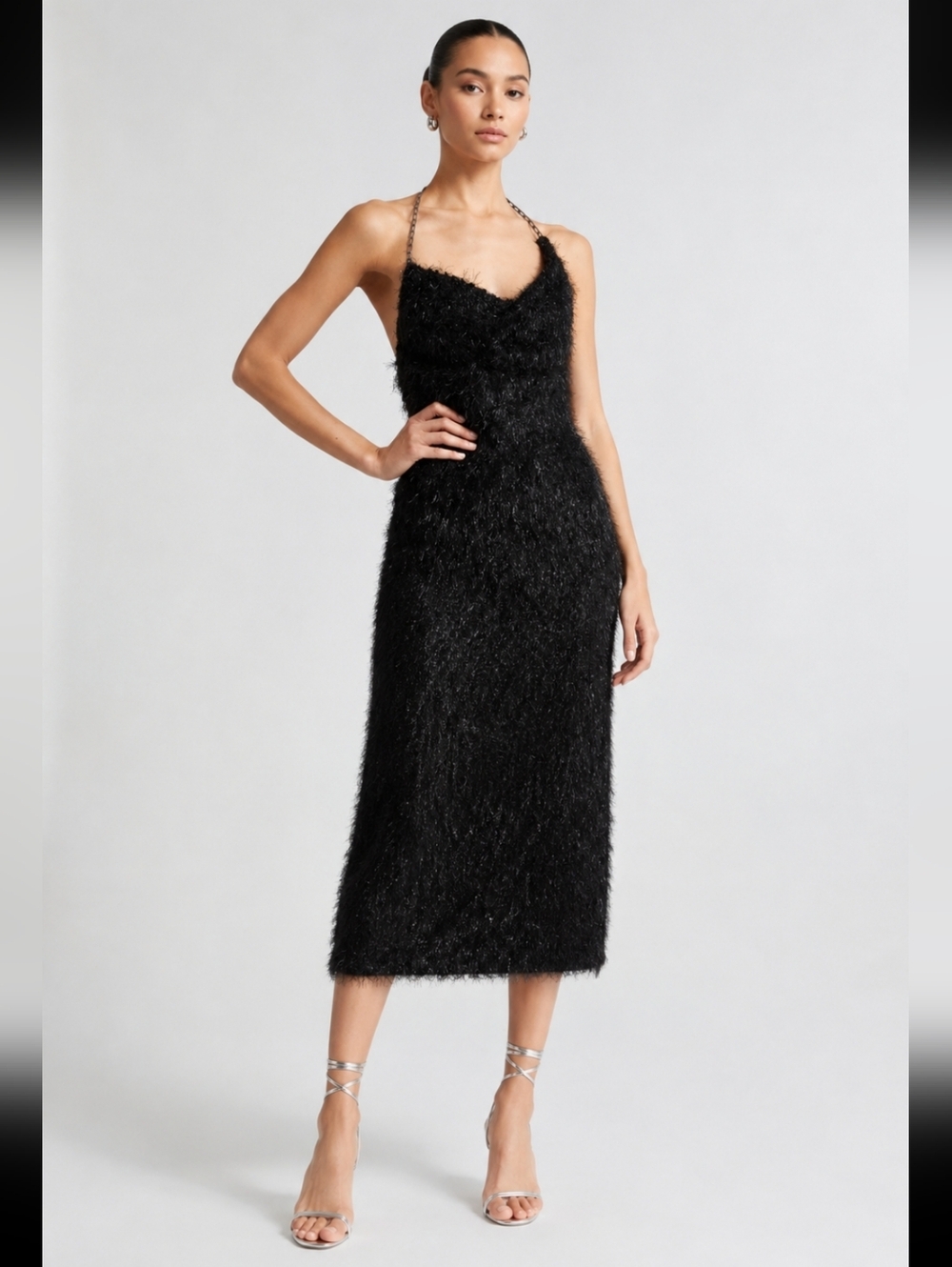 Stine goya fluffy knitted lurex‎ dress